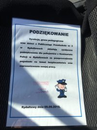 podziękowanie od dyrekcji przedszkola