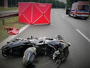 wypadek z udziałem motocyklu