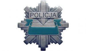 gwiazda policyjna z błękitną szarfą- logo policji