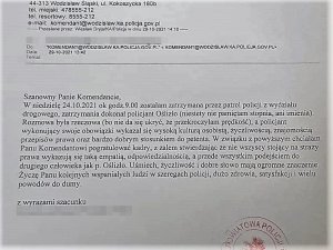 wiadomość od kobiety przesłana na skrzynkę e-mail Komendanta, treść tej wiadomości