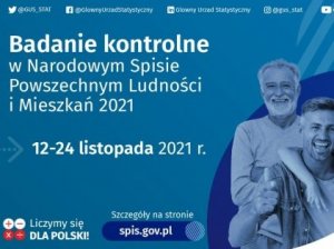 logo Głównego Urzędu Statystycznego i informacja o spisie kontrolnym które odbędzie się od 12-24 listopada 2021