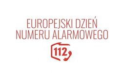 na białym tle napis czerwonymi literami Międzynarodowy Dzień Numeru Alarmowego, pod napisem znajduje się numer 112