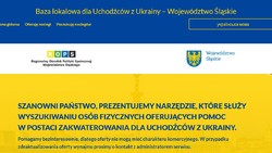 na tle barw flagi ukraińskiej informacje dotyczące bazy noclegowej dla uchodźców