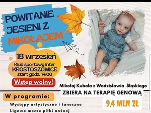 Plakat informacyjny dotyczący festynu charytatywnego dla Mikołaja Kubali