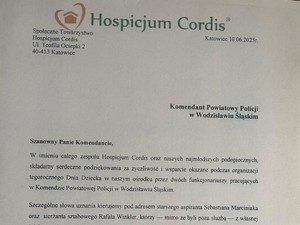 treść podziękowań dla policjantów